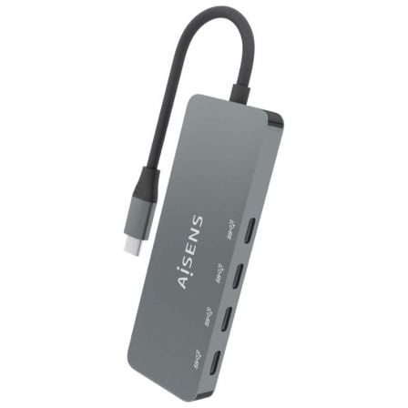 Hub USB Tipo-C Aisens A109-0695/ 4xUSB Tipo-C/ Cinzento - Imagem 3