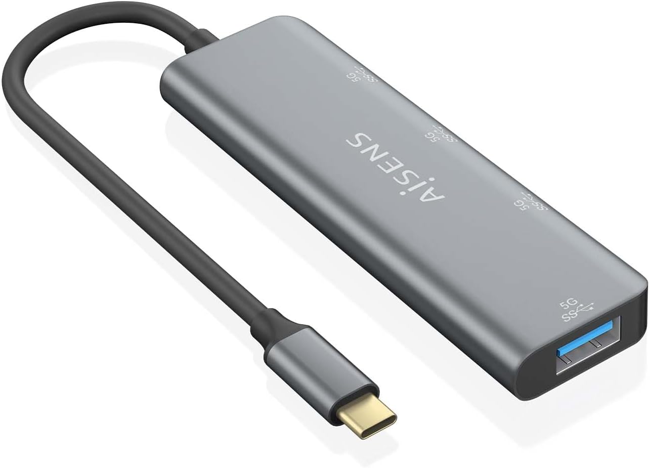 Hub USB Tipo-C Aisens A109-0762/ 3xUSB/ 1xUSB Tipo-C/ Cinzento - Imagem 2