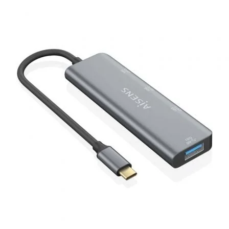 Hub USB-C AISENS A109-0764 USB 3.2 Gen2 10Gbps 1x USB-C 3x USB-A 15cm Cinzento