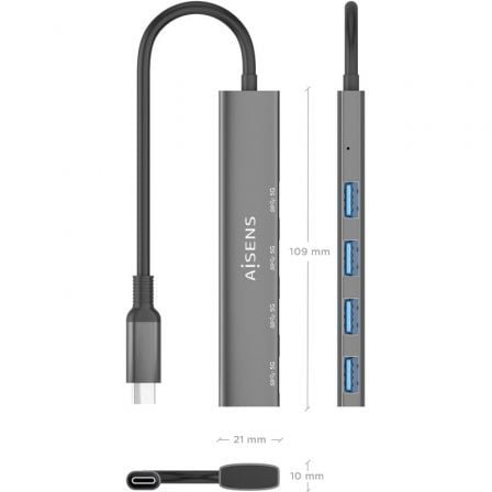 Hub USB Tipo-C 3.0 Aisens A106-0540/ 4xUSB - Imagem 4