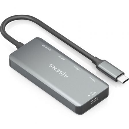 Hub USB Tipo-C Aisens A109-0945/ 3xUSB/ 1xUSB Tipo-C/ 1xUSB Tipo-C PD/ Cinzento - Imagem 2