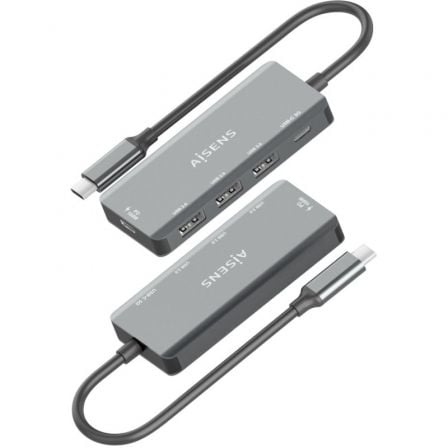 Hub USB Tipo-C Aisens A109-0945/ 3xUSB/ 1xUSB Tipo-C/ 1xUSB Tipo-C PD/ Cinzento - Imagem 3