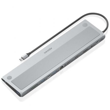 Docking USB Tipo-C Aisens ASUC-12P020-GR/ 2xHDMI 4K/ 3xUSB/ 1xUSB Tipo-C/ 1xRJ45/ 1xDisplayPort/ 1xLeitor de Cartões/ 1xUSB Tipo-C PD/ Cinza - Imagem 2