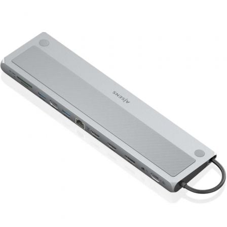 Docking USB Tipo-C Aisens ASUC-12P020-GR/ 2xHDMI 4K/ 3xUSB/ 1xUSB Tipo-C/ 1xRJ45/ 1xDisplayPort/ 1xLeitor de Cartões/ 1xUSB Tipo-C PD/ Cinza