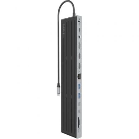 Hub USB Tipo-C Aisens ASUC-13P042-GR/ 2xUSB Tipo-C/ 1xUSB Tipo-C PD/ 2xUSB/ 2xHDMI/ 1xDisplayPort/ 1xLeitor de Cartões/ 1xJack 3.5mm/ 1xRJ45/ Cinzento - Imagem 3