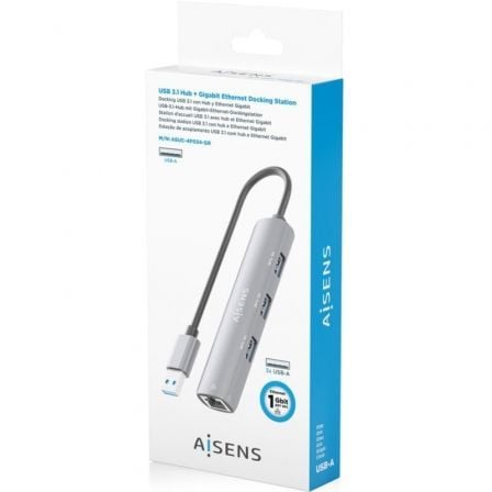 Hub USB Aisens ASUC-4P034-GR/ 3xUSB/ 1xRJ45/ Cinzento - Imagem 5