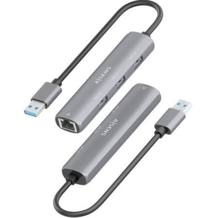 Hub USB Aisens ASUC-4P034-GR/ 3xUSB/ 1xRJ45/ Cinzento - Imagem 3