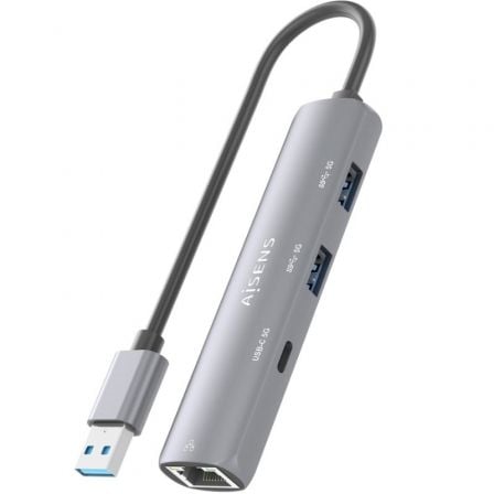 Hub USB Aisens ASUC-4P035-GR/ 1xUSB Tipo-C/ 2xUSB/ 1xRJ45/ Cinzento - Imagem 4