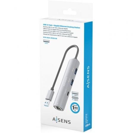 Hub USB Aisens ASUC-4P035-GR/ 1xUSB Tipo-C/ 2xUSB/ 1xRJ45/ Cinzento - Imagem 5