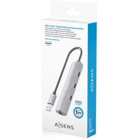 Hub USB Aisens ASUC-4P037-GR/ 3xUSB Tipo-C/ 1xRJ45/ Cinzento - Imagem 5