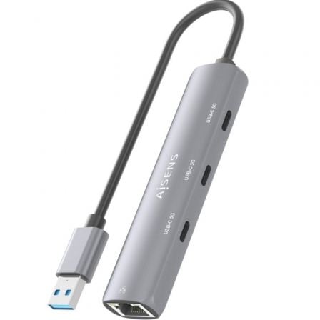 Hub USB Aisens ASUC-4P037-GR/ 3xUSB Tipo-C/ 1xRJ45/ Cinzento - Imagem 4