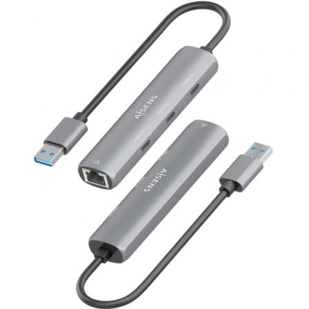 Hub USB Aisens ASUC-4P037-GR/ 3xUSB Tipo-C/ 1xRJ45/ Cinzento - Imagem 3