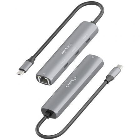 Hub USB Tipo-C Aisens ASUC-4P041-GR/ 3xUSB Tipo-C/ 1xRJ45/ Cinzento - Imagem 3