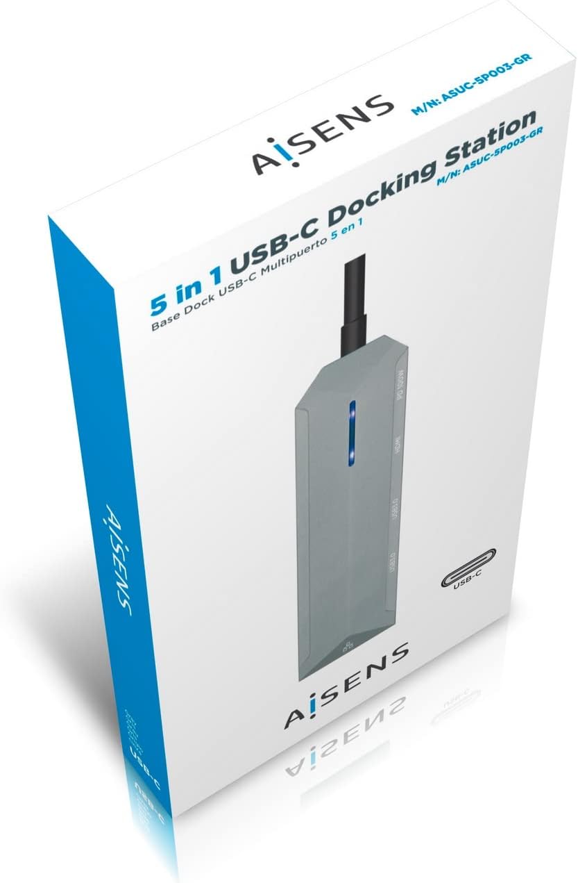 Docking USB Tipo-C Aisens ASUC-5P003-GR/ 1xHDMI 4K/ 2xUSB/ 1xRJ45/ 1xUSB Tipo-C PD/ Cinzento - Imagem 6