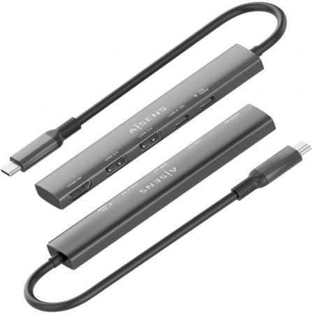 Docking USB Tipo-C Aisens ASUC-5P022-GR/ 1xHDMI 4K/ 2xUSB/ 1xUSB Tipo-C/ 1xUSB Tipo-C PD/ Cinzento - Imagem 3