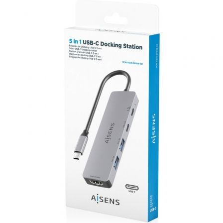 Docking USB Tipo-C Aisens ASUC-5P028-GR/ 1xHDMI 4K/ 2xUSB/ 2xUSB Tipo-C/ 1xUSB Tipo-C PD/ Cinzento - Imagem 4