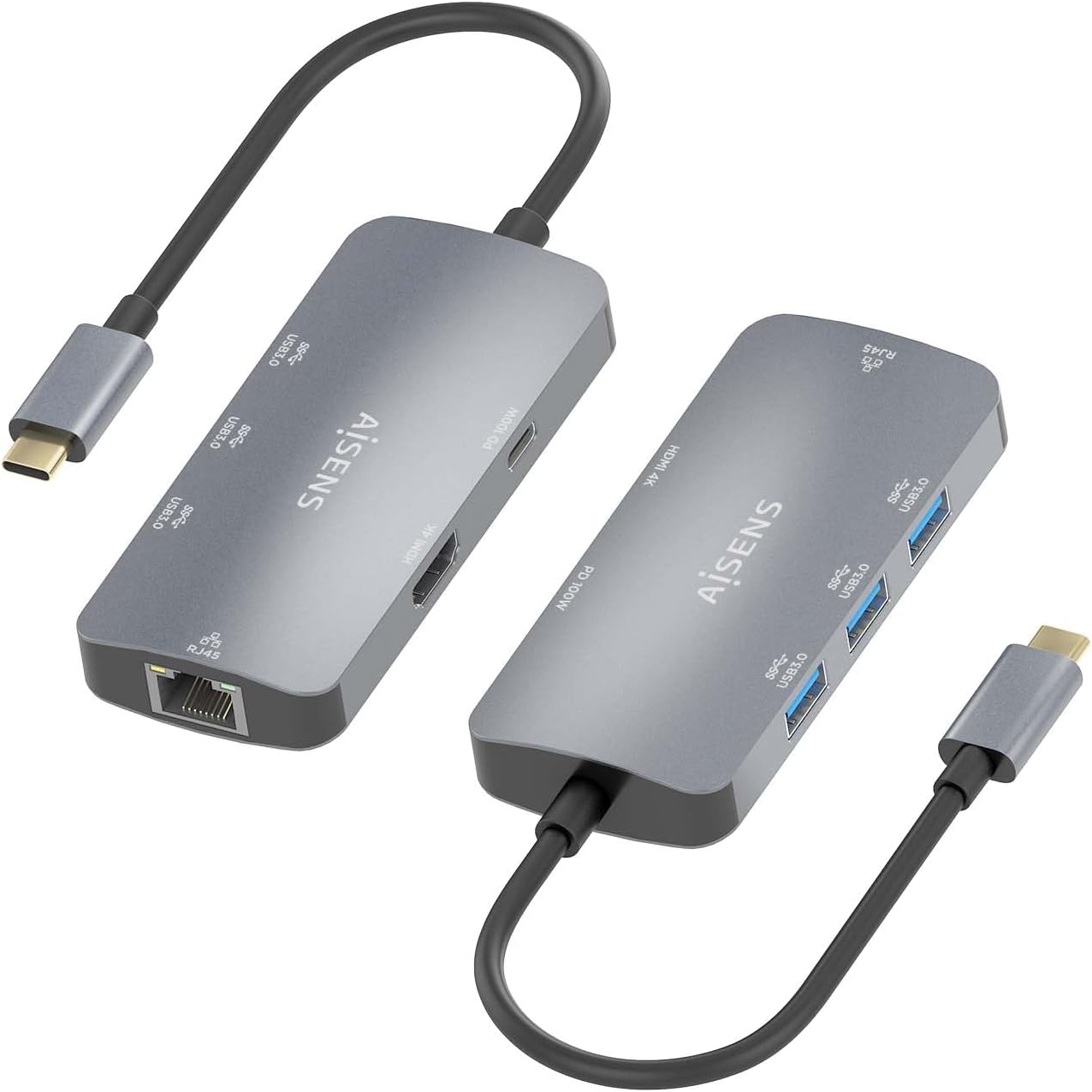 Docking USB Tipo-C Aisens ASUC-6P019-GR/ 1xHDMI 4K/ 3xUSB/ 1xRJ45/ 1xUSB Tipo-C PD/ Cinzento - Imagem 3