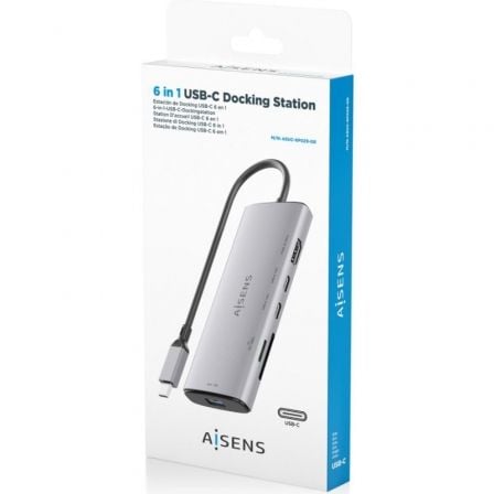 Docking USB Tipo-C Aisens ASUC-6P029-GR/ 1xHDMI 4K/ 1xUSB/ 2xUSB Tipo-C/ 1xLeitor de Cartões/ Cinzento - Imagem 3
