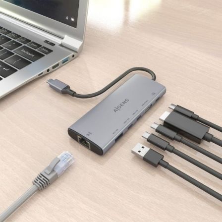 Docking USB Tipo-C Aisens ASUC-6P030-GR/ 1xHDMI 4K/ 1xUSB/ 2xUSB Tipo-C/ 1xRJ45/ 1xUSB Tipo-C PD/ Cinzento - Imagem 5