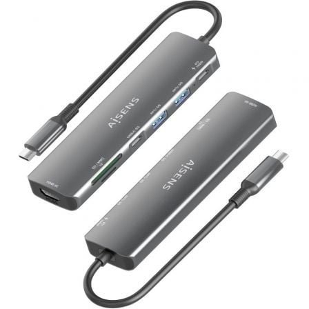 Docking USB Tipo-C Aisens ASUC-7P026-GR/ 1xHDMI 4K/ 2xUSB/ 1xUSB Tipo-C / 1xUSB Tipo-C PD/ 1xLeitor Cartões/ Cinzento - Imagem 3