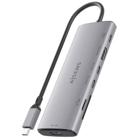 Docking USB Tipo-C Aisens ASUC-7P031-GR/ 1xHDMI 4K/ 1xUSB/ 2xUSB Tipo-C/ 1xLeitor Cartões/ 1xUSB Tipo-C PD/ Cinzento - Imagem 3