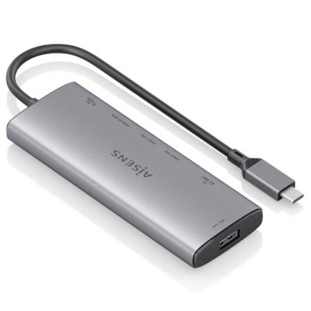 Docking USB Tipo-C Aisens ASUC-7P031-GR/ 1xHDMI 4K/ 1xUSB/ 2xUSB Tipo-C/ 1xLeitor Cartões/ 1xUSB Tipo-C PD/ Cinzento - Imagem 2