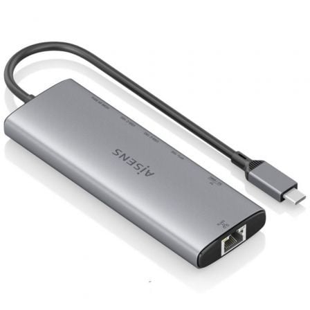 Docking USB Tipo-C Aisens ASUC-7P032-GR/ 1xHDMI 4K/ 1xUSB/ 2xUSB Tipo-C/ 1xRJ45/ 1xLeitor Cartões/ Cinzento - Imagem 2