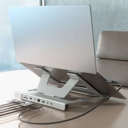 Suporte com Docking USB-C AISENS ASUC-7P045-GR 7 em 1 HDMI 4K RJ45 PD 100W para Portáteis 7-16" Cinzento - Imagem 5