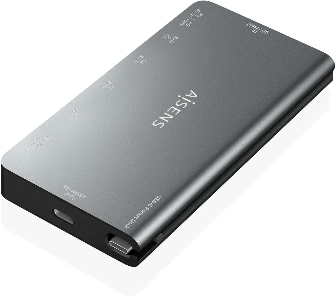 Docking USB Tipo-C Aisens ASUC-8P015-GR/ 1xHDMI 4K/ 3xUSB/ 1xRJ45/ 1xLeitor de Cartões / 1xUSB Tipo-C/ Cinzento - Imagem 2