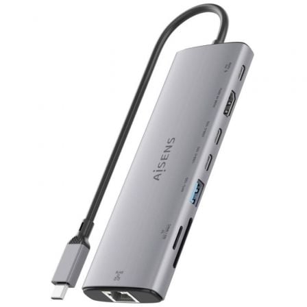 Docking USB Tipo-C Aisens ASUC-8P033-GR/ 1xHDMI 4K/ 1xUSB/ 2xUSB Tipo-C/ 1xRJ45/ 1xLeitor de Cartões/ 1xUSB Tipo-C PD/ Cinzento - Imagem 3