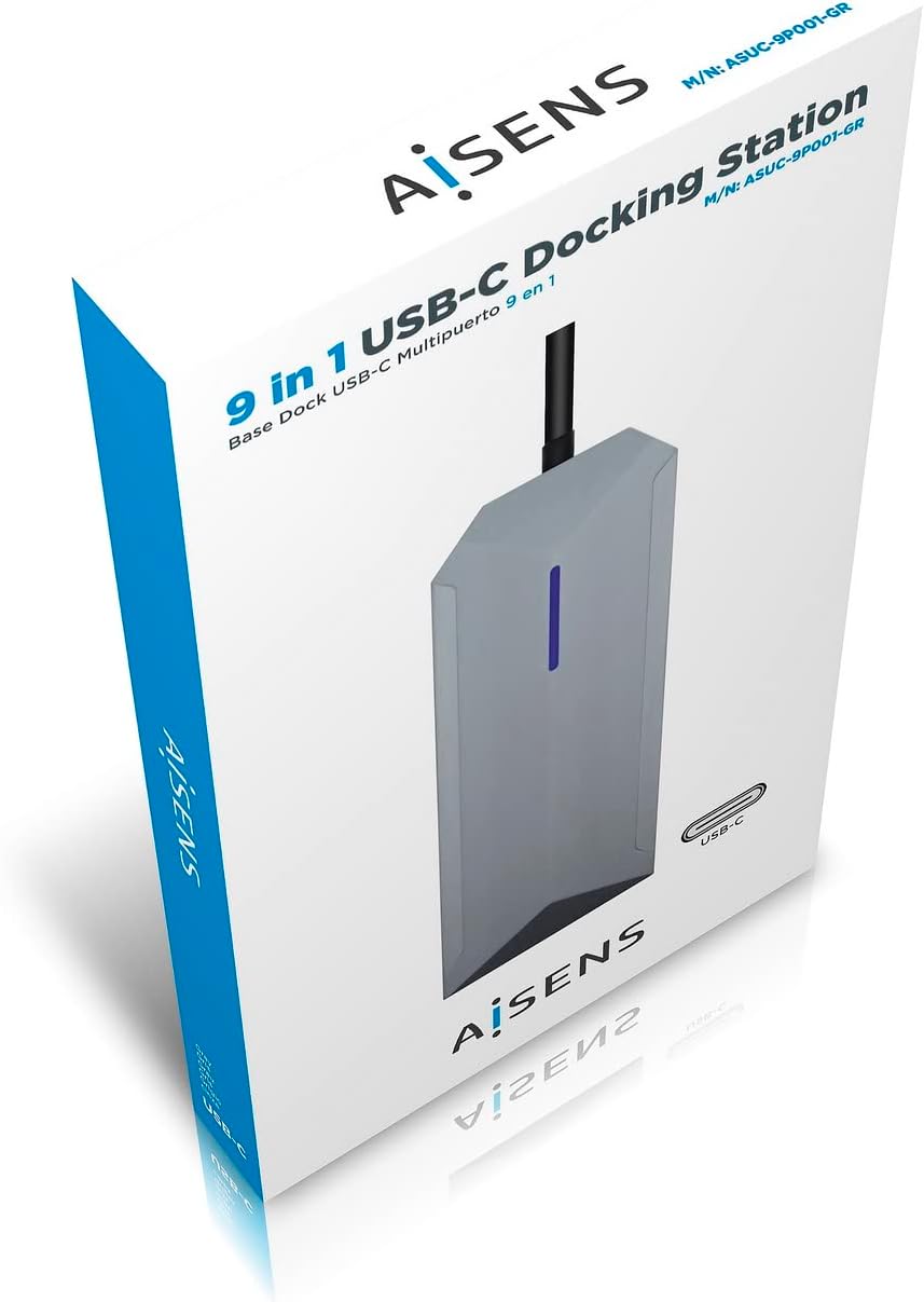 Docking USB Tipo-C Aisens ASUC-9P001-GR/ 1xHDMI 4K/ 3xUSB/ 1xRJ45/ 1xÁudio/ 1xLeitor de Cartões / 1xUSB Tipo-C PD/ Cinzento - Imagem 7