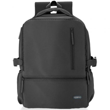 Mochila Aisens ASBG-BP086-BK para Portáteis até 15.6"/ Impermeável/ Preto