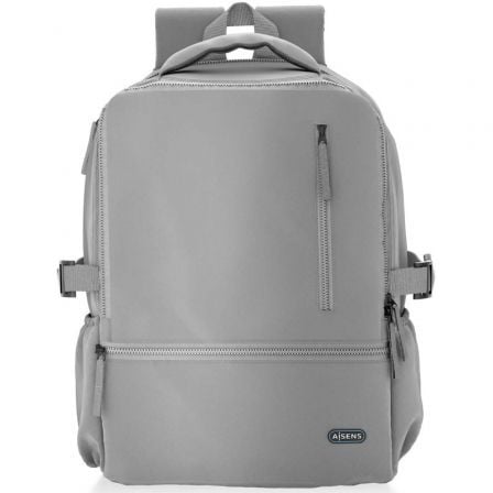Mochila Aisens ASBG-BP087-GR para Portáteis até 15.6"/ Impermeável/ Cinzento