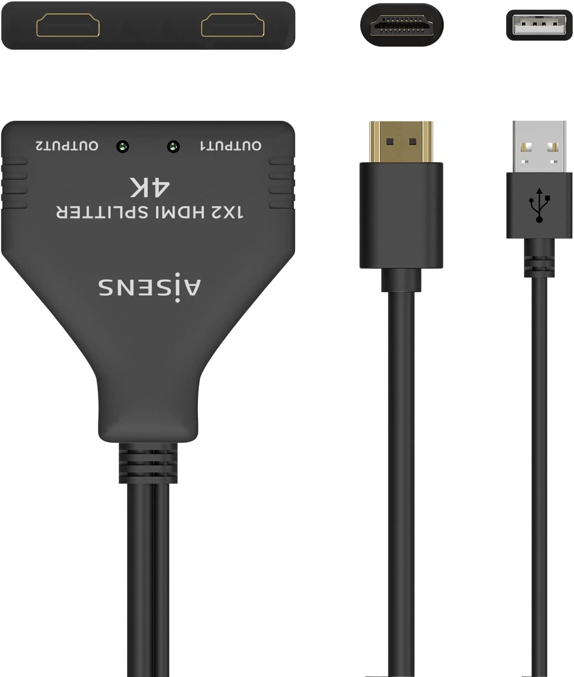 Cabo Duplicador HDMI 4K Aisens A123-0654/ 2x HDMI Fêmea - HDMI Macho - USB Macho/ 30cm/ Preto - Imagem 5