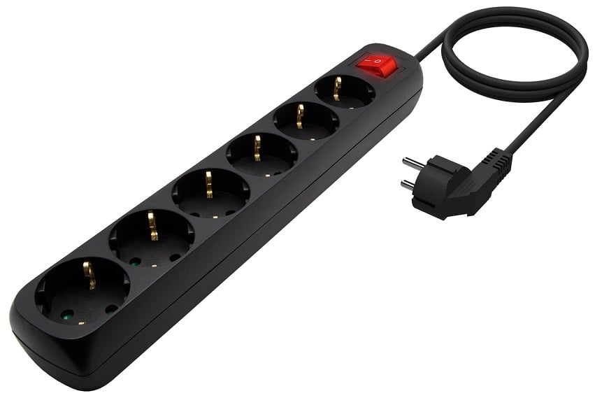Régua de Extensão com Interruptor Aisens A154-0536/ 6 Tomadas/ Cabo 1.4m/ Preto - Imagem 2