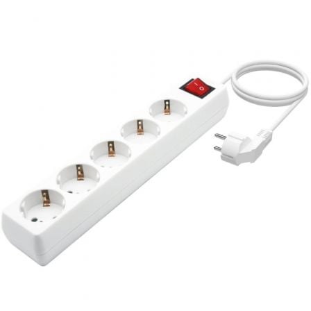 Régua com Interruptor Aisens A154-0651/ 5 Tomadas de Corrente/ Cabo 1.4m/ Branco - Imagem 2