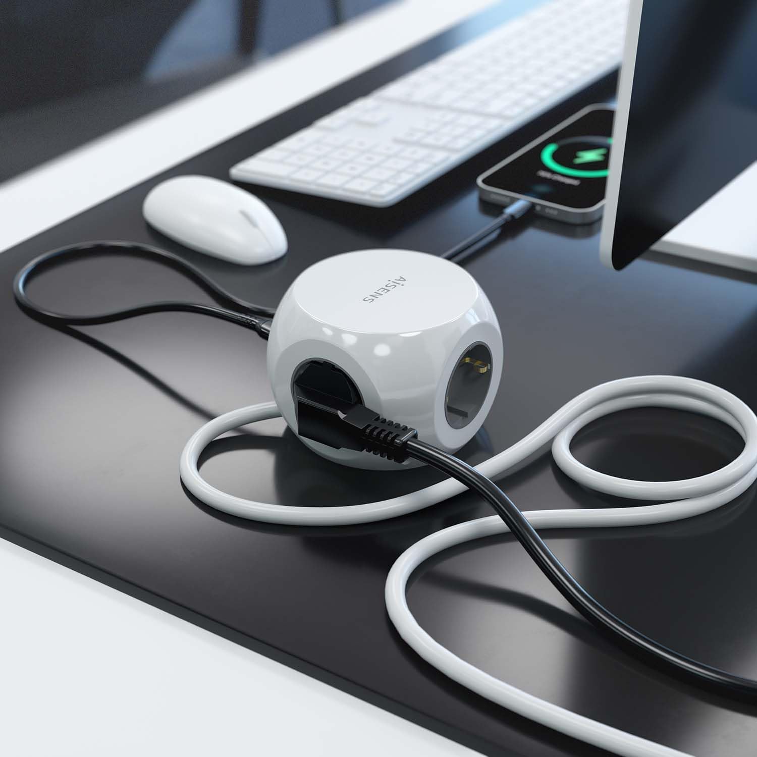 Régua com Interruptor Aisens ASPS-2A2C04-W/ 3 Tomadas de Corrente/ 2 USB Tipo-C/ 2 USB/ Cabo 1.4m/ Branco - Imagem 6