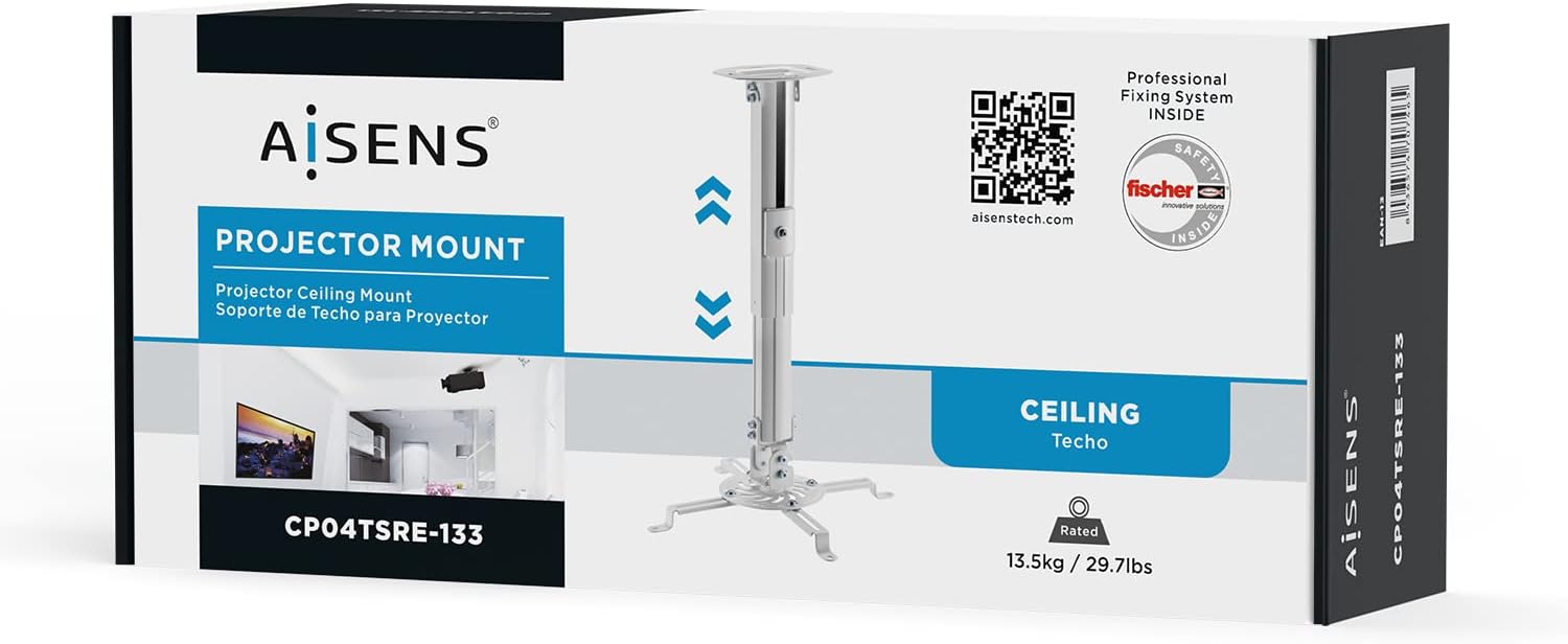 Suporte de Teto para Projetor Aisens CP04TSRE-133/ Inclinável-Extensível-Giratório/ até 13.5kg - Imagem 6