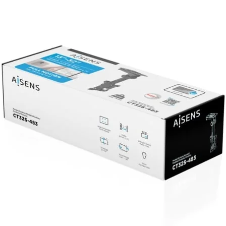 Suporte de Teto AISENS CT32S-483 Giratório e Dobrável para Monitor/TV 13-32" até 20kg VESA 100x100 Preto - Imagem 4