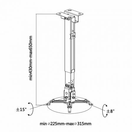 Suporte de Teto/ Parede para Projetor Aisens CWP01TSE-049/ Inclinável-Extensível/ até 20kg - Imagem 5