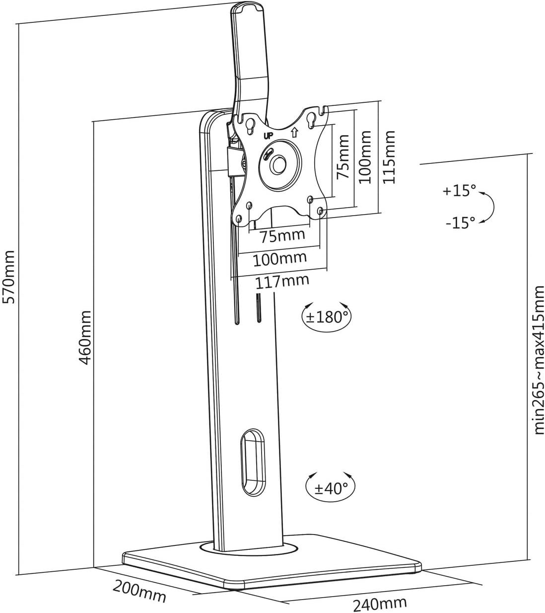 Suporte de Secretária para Monitor Aisens DT32TSR-063/ Rotativo/ Inclinável/ até 7kg - Imagem 5