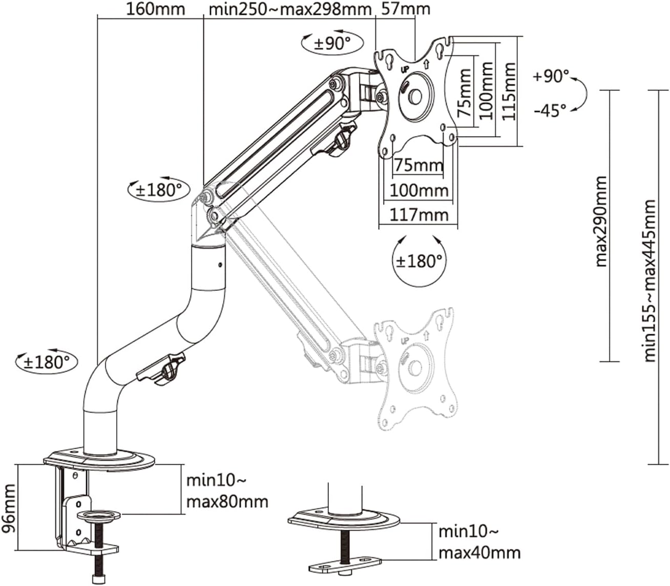 Apoio de Mesa com Contrapeso para Monitor e TV Aisens DT32TSR-139/ Rotativo/ Inclinável/ até 8kg - Imagem 8