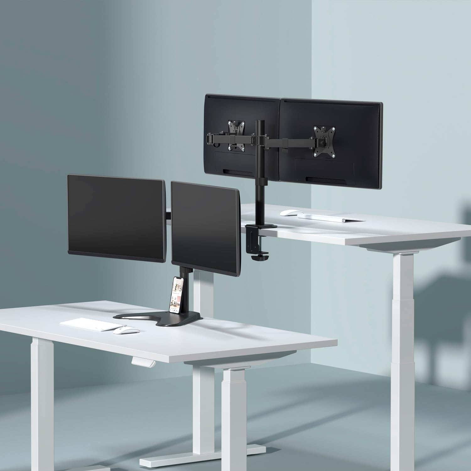 Apoio de Mesa para 2 Monitores ou TV Aisens DT32TSR-149/ Giratório/ Inclinável/ até 9kg - Imagem 8