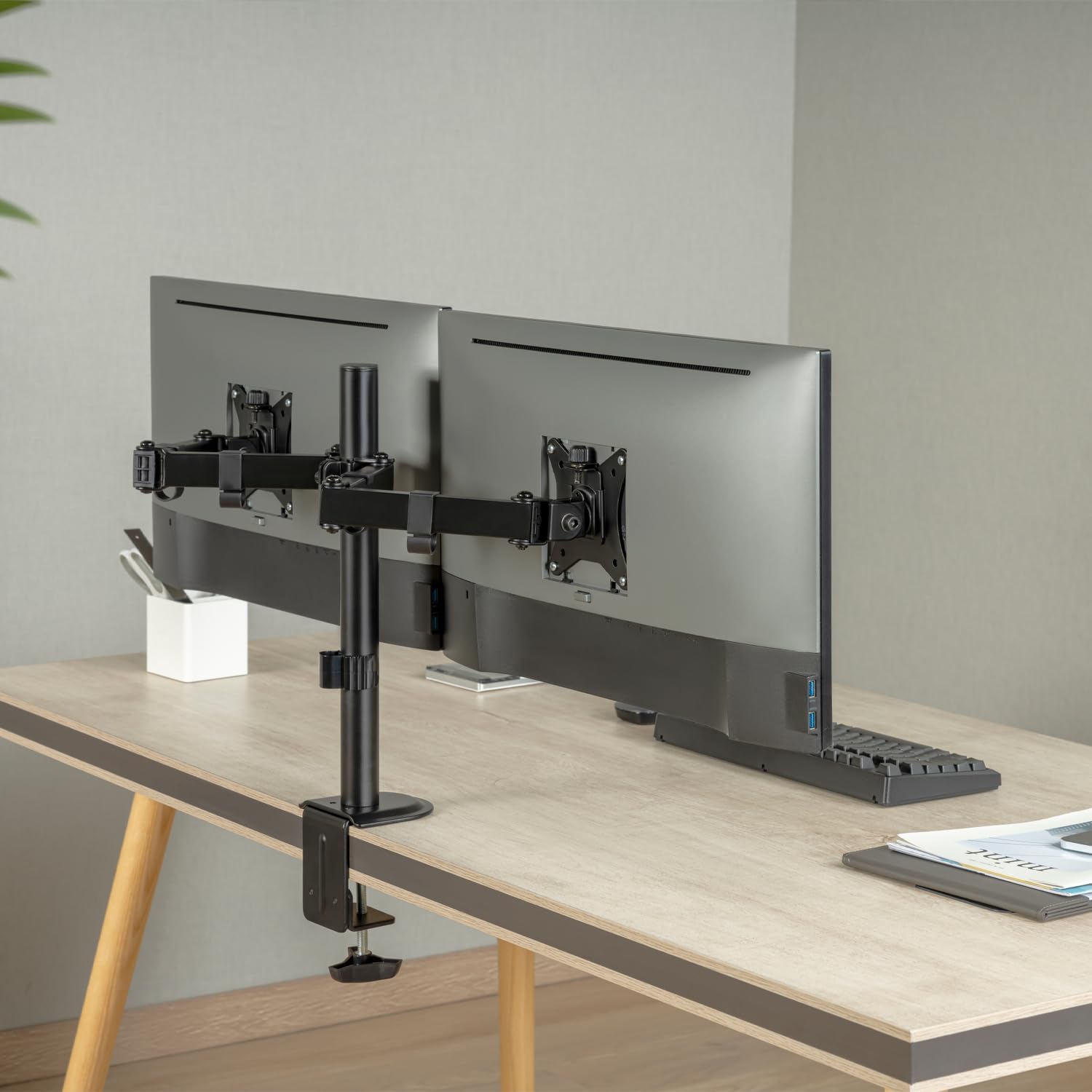 Apoio de Mesa para 2 Monitores ou TV Aisens DT32TSR-149/ Giratório/ Inclinável/ até 9kg - Imagem 7