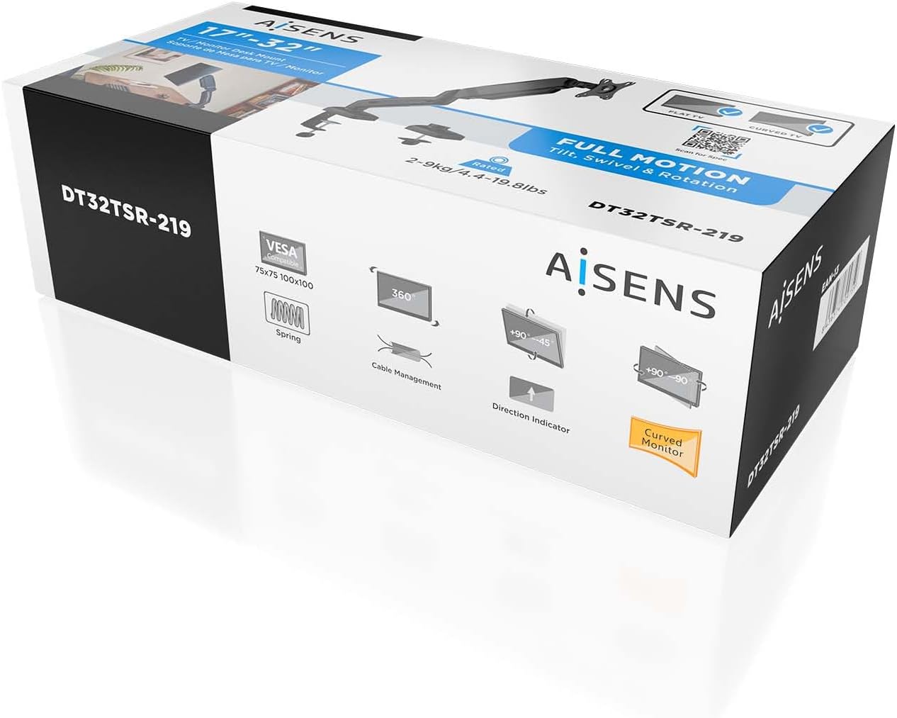 Apoio de Mesa com Contrapeso para Monitor e TV Aisens DT32TSR-219/ Rotativo/ Inclinável/ até 9kg - Imagem 6