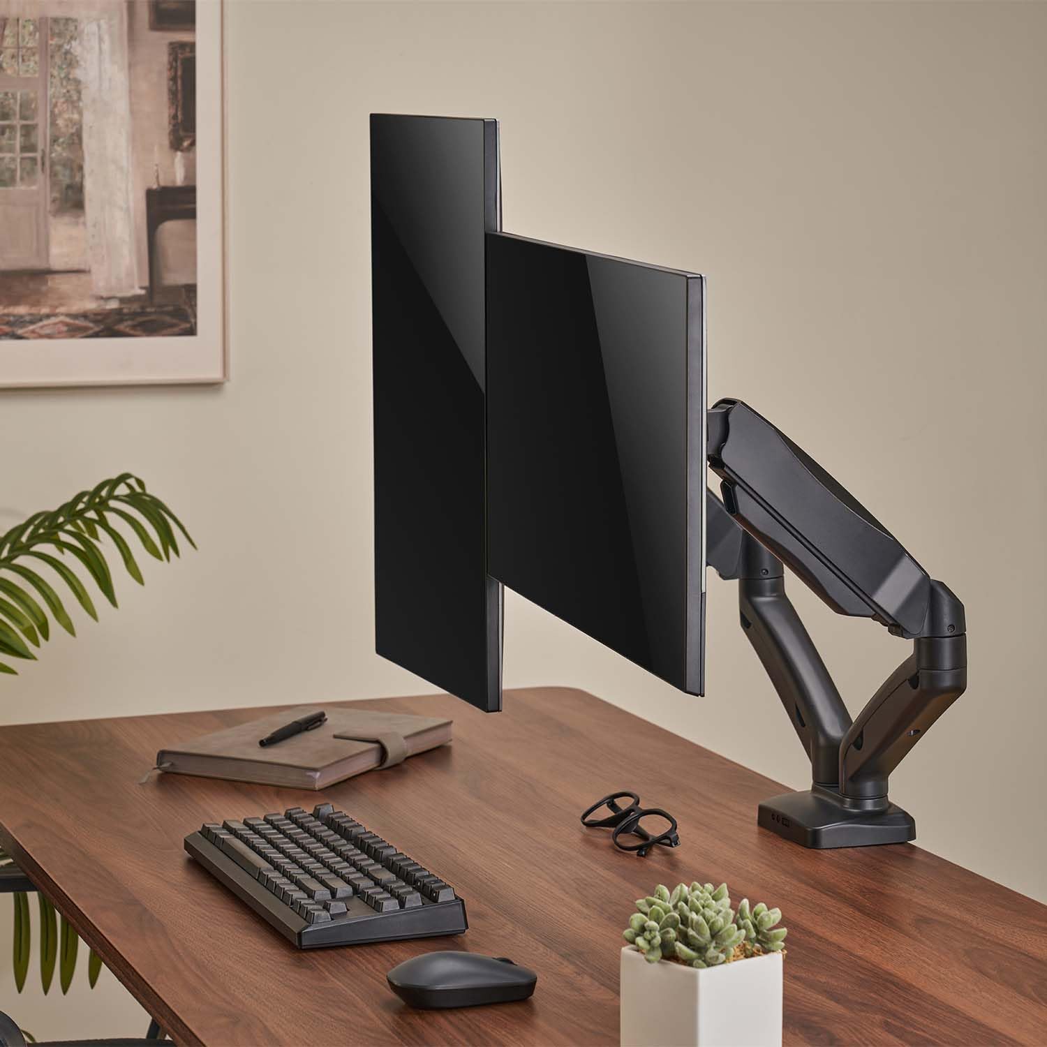 Suporte de Mesa com Contrapeso para 2 Monitores ou TV Aisens DT32TSR-221/Giratório/ Inclinável/ até 9kg - Imagem 5