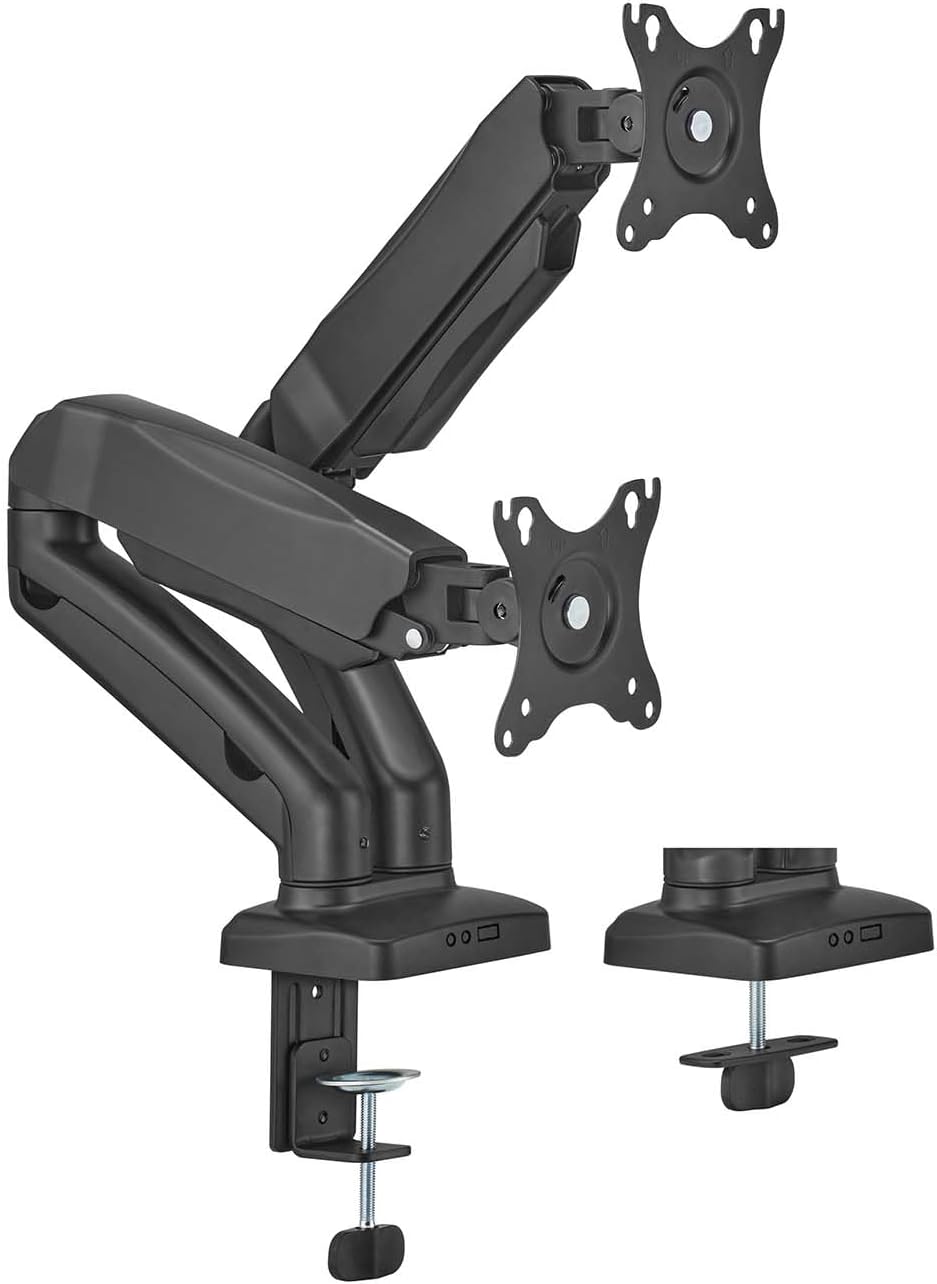 Suporte de Mesa com Contrapeso para 2 Monitores ou TV Aisens DT32TSR-221/Giratório/ Inclinável/ até 9kg