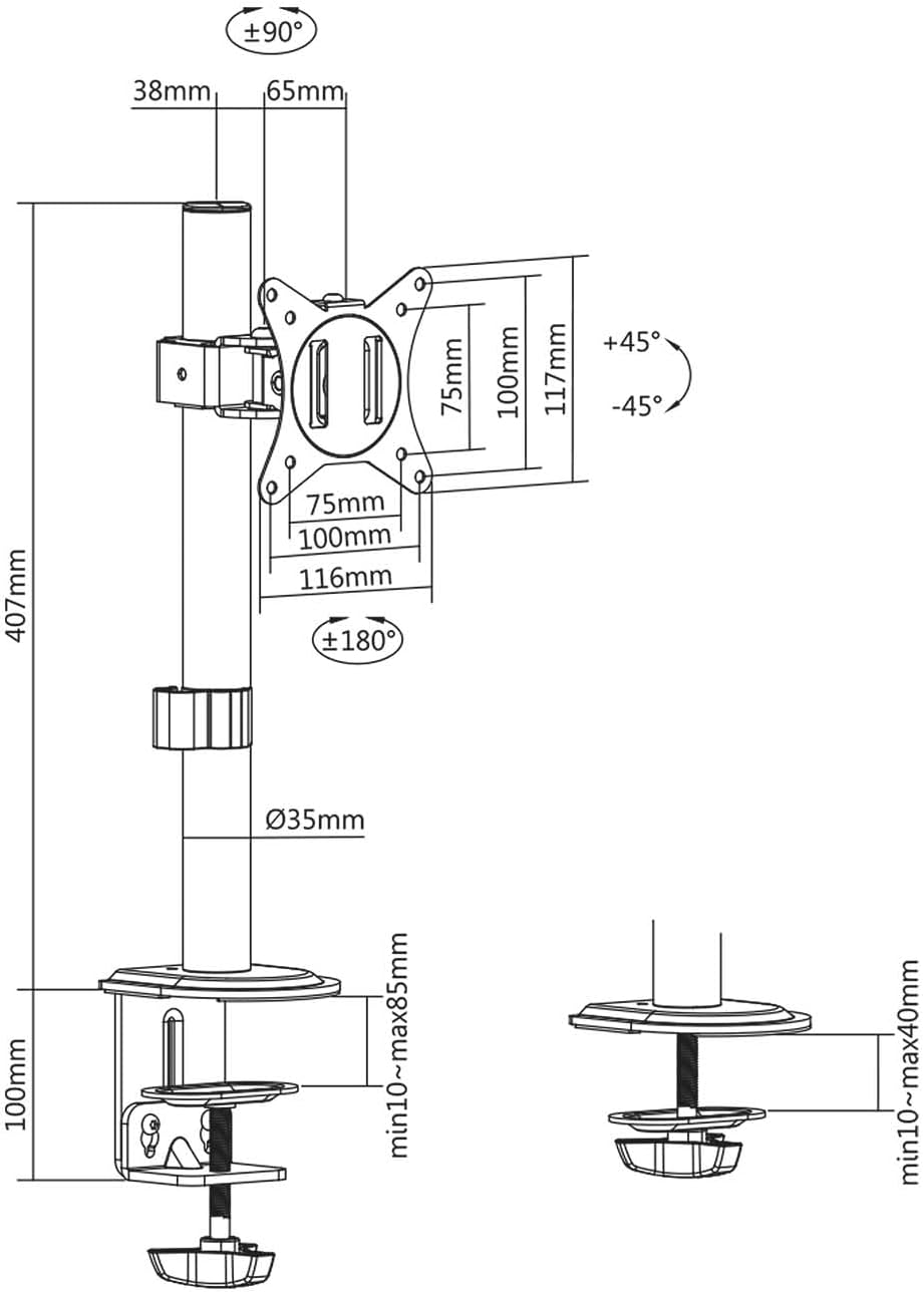 Suporte de Mesa para Monitor ou TV Aisens DT32TSR-227/ Giratório/ Inclinável/ até 9kg - Imagem 7