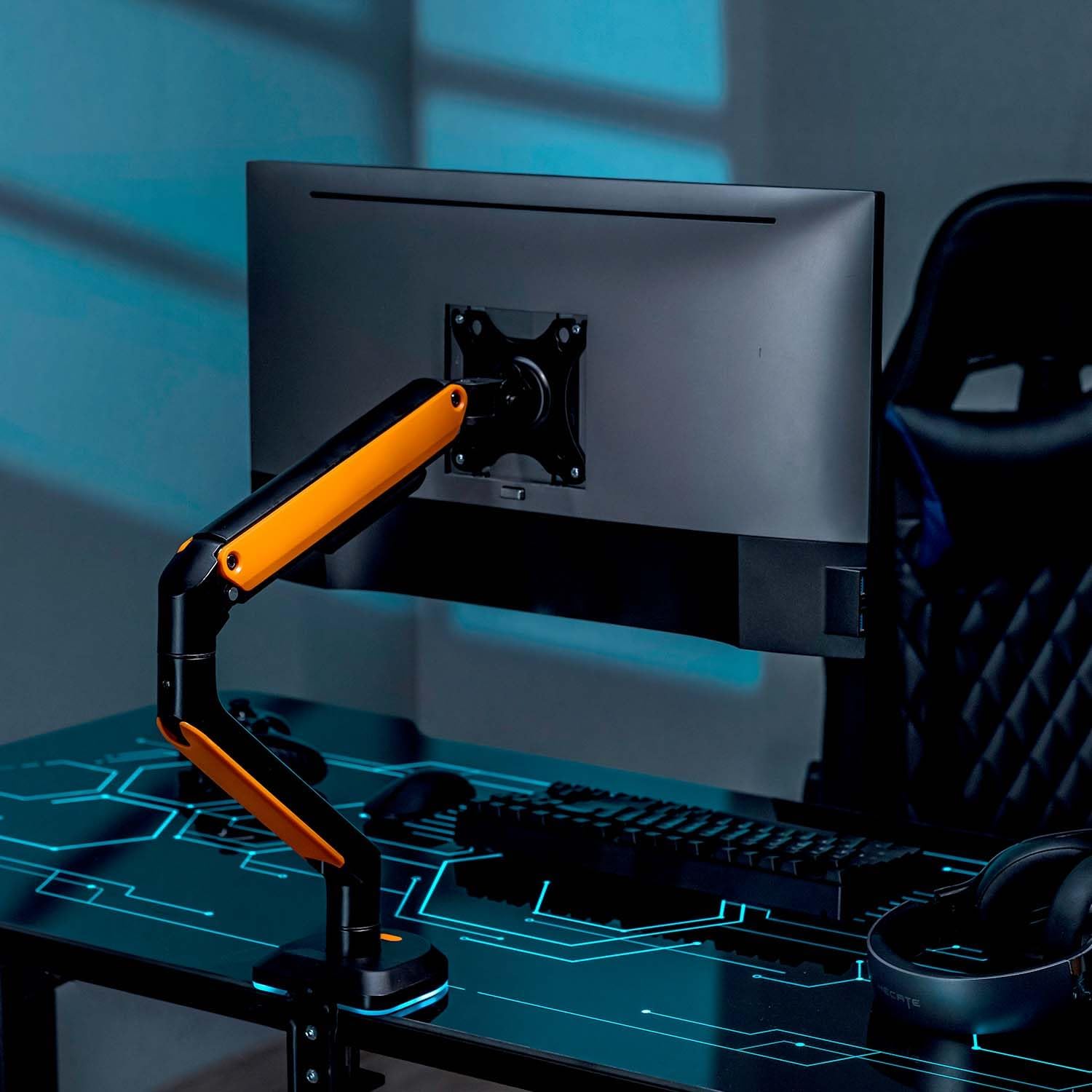 Suporte de Secretária Gaming com Contrapeso para Monitor e TV Aisens DT32TSR-249/ Rotativo/ Inclinável/ até 9kg/ com Iluminação RGB - Imagem 5