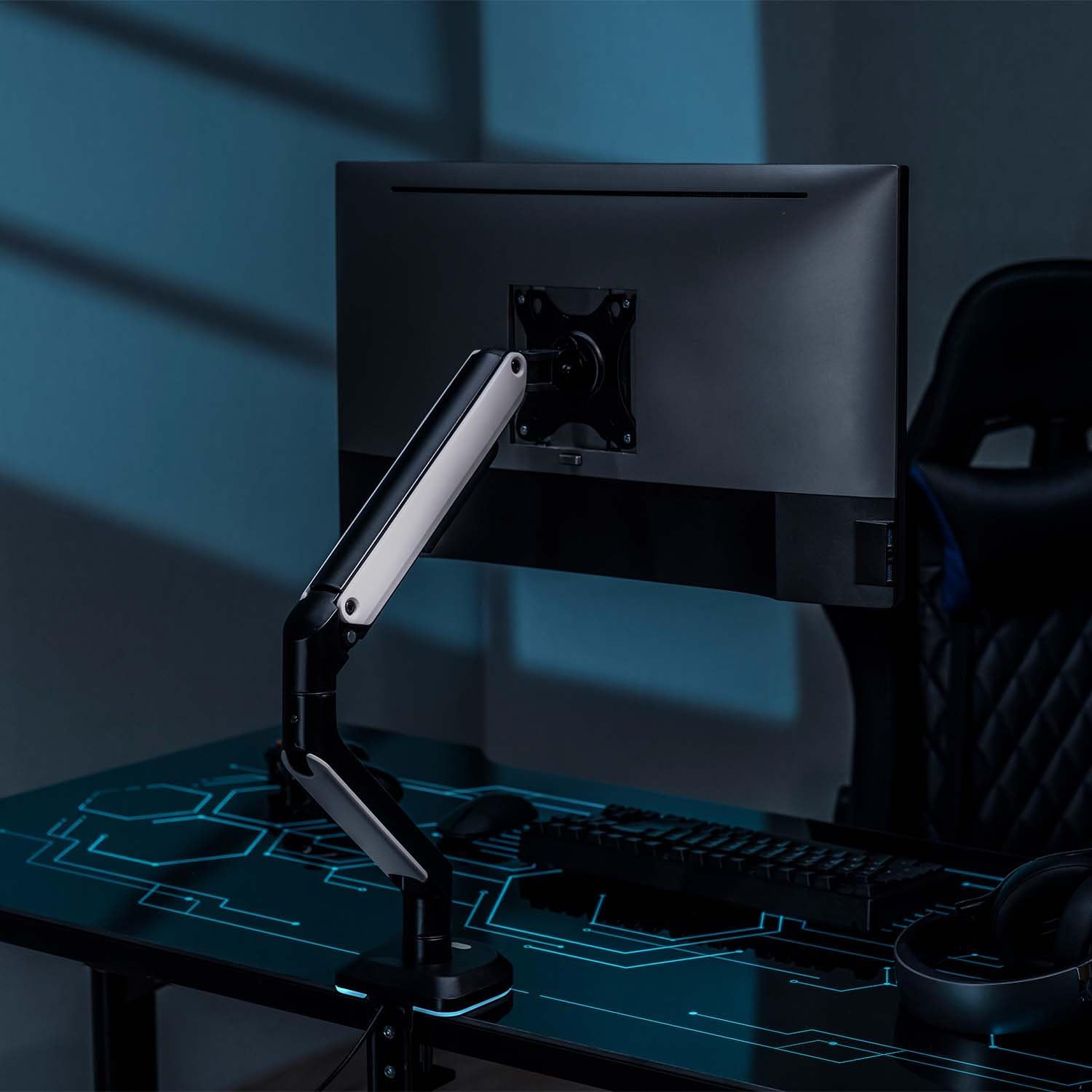 Suporte de Mesa Gaming com Contrapeso para Monitor Aisens DT32TSR-295/ Giratório/ Inclinável/ até 9kg/ com Iluminação RGB - Imagem 4